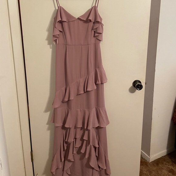 “Waye” Long Formal Dress with ruffles - Picture 2 of 8